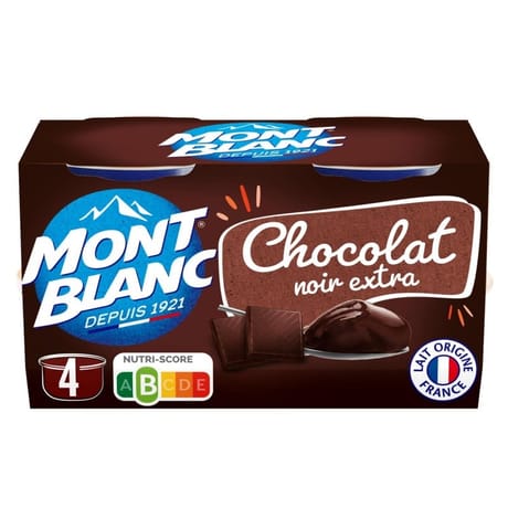 Mont Blanc crème dessert coupelles chocolat extra noir 4x125g - 500g