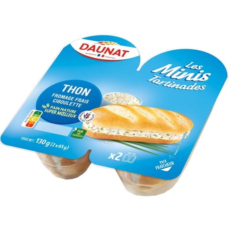 Daunat Les Mini tartinades: thon fromage frais ciboulette 130g