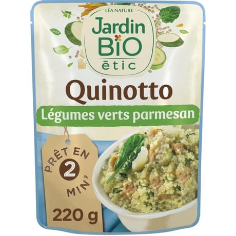 Jardin bio etic quinotto légumes verts parmesan sachet express 220g