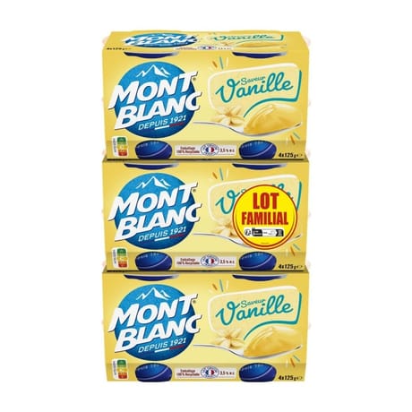 Mont blanc crème dessert vanille lot 3x4x125g-1500g