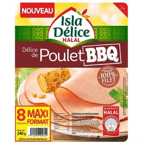 Isla Délice délice de poulet barbecue 8 tranches 240g