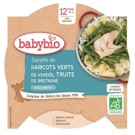 Babybio petit plat légumes truite dès 12 mois 230g