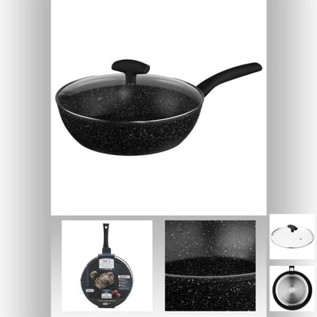 Sauteuse aluminium forgé diamètre 28 cm  + couvercle "caractère"