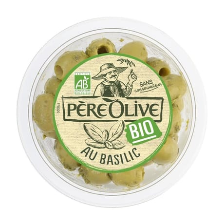 Père olive olives bio au basilic 150g