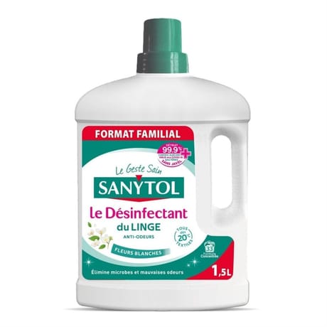 Sanytol désinfectant du linge fleurs blanches 1.5l