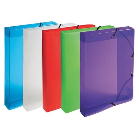 Exacompta boite de classement polypro crytal  dos 40
