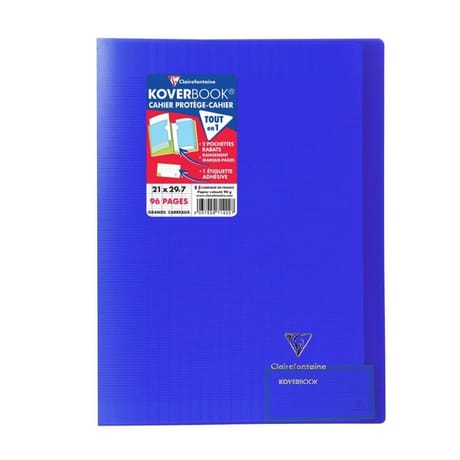 Clairefontaine koverbook 210x297 96 pages seyes translucide bleu marine