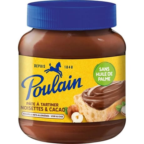 Poulain pâte à tartiner noisettes et cacao sans huile de palme 400g