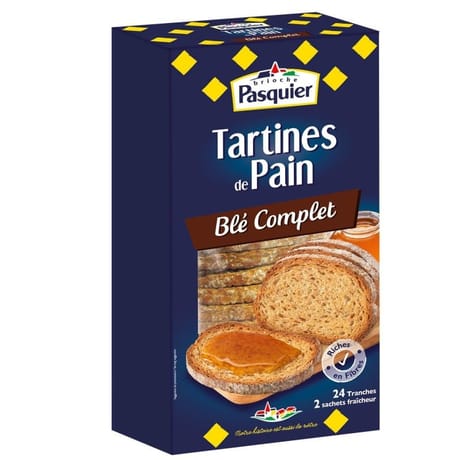 Brioche Pasquier tartines de pain au blé complet 240g