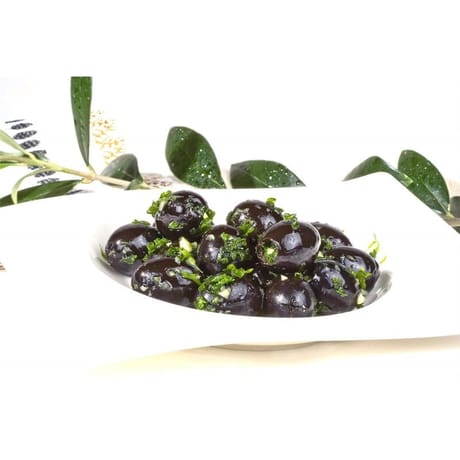 Olives noires denoyautées marinées