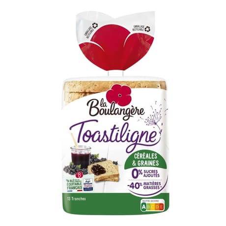 La Boulangère pain de mie toastiligne céréales 500g