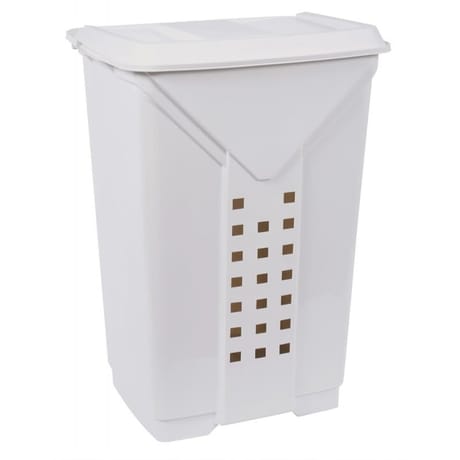 Coffre à linge prima polypropylène blanc céruse 60l