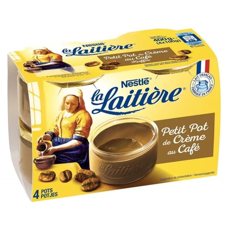 La Laitière petit pot de crème café 4x100g