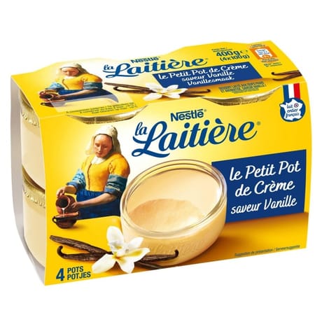 La Laitière petit pot de crème arôme naturel de vanille 4x100g