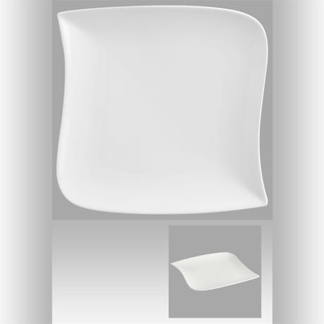 Assiette dessert carrée vague 21 cm