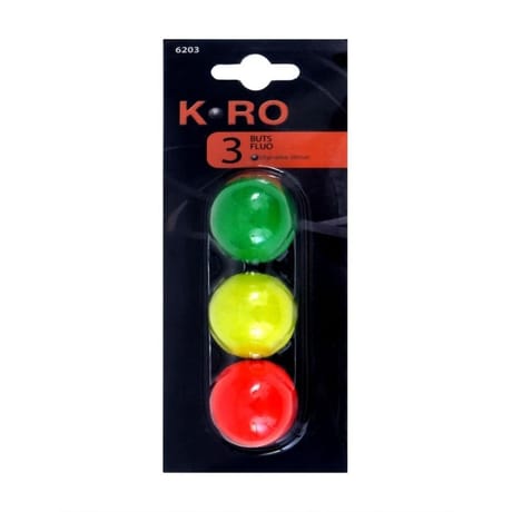 Lot de 3 cochonnets de pétanque k ro fluo