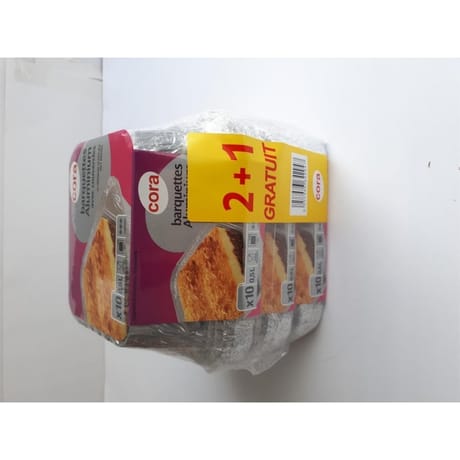 Cora barquettes x10 aluminium 0.5l profond lot de 3 (2+1 offert)