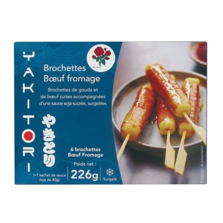Red Roses 6 brochettes boeuf fromage + 1 sachet de sauce soja 226g