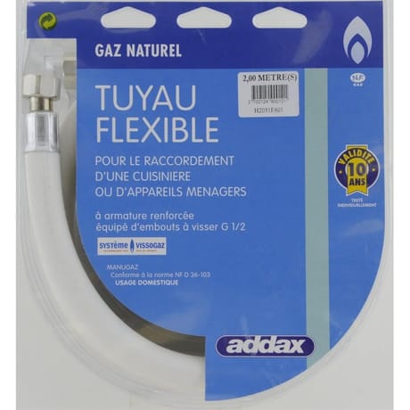 Addax flexible gaz naturel de 2m garantie 10 ans