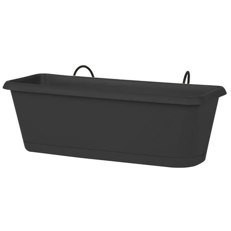 Eda jardinière chorus 50cm + plateau + sup.inv. - anthracite