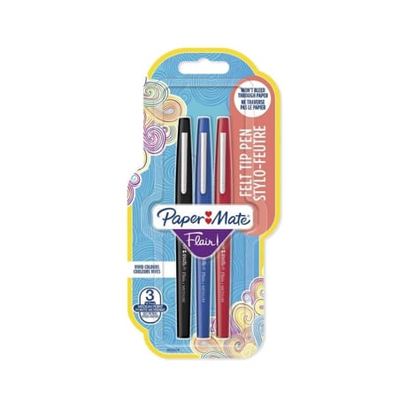 Papermate feutres flair pointe moyennes coloris assortis x3