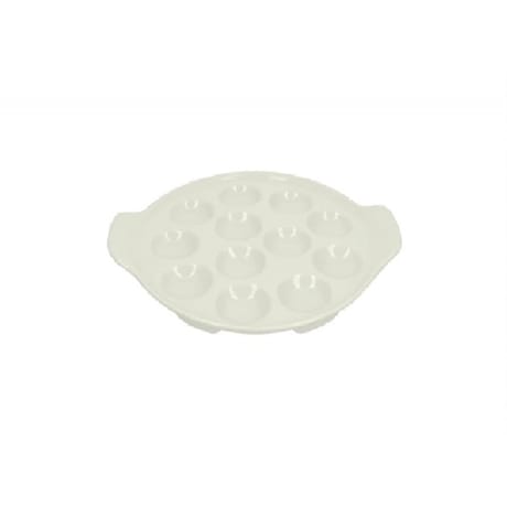 Plat escargots 12 empruntes en porcelaine blanche 22.5x19.5x2.5cm