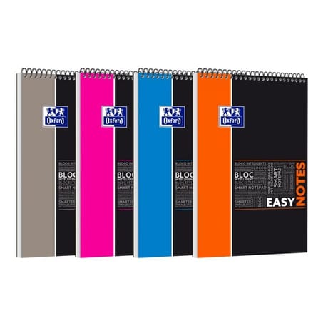 Oxford easynotes étudiants bloc notes spiralé a4+ 160 pages quadrillé 5x5