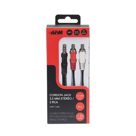 Apm cordon jack 3.5mm 2rca 1.5m 419005