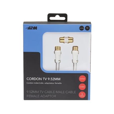 Apm cordon tv m/m 9.52mm + adapt f 5m 408015