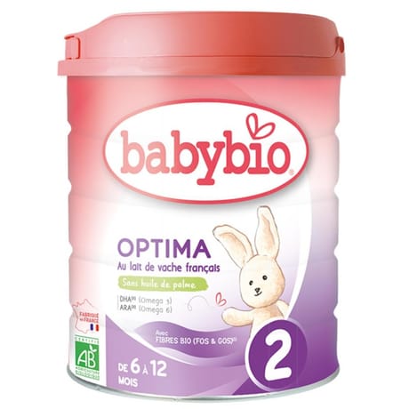 Babybio lait poudre 2ème âge optima 6 à 12 mois 800g