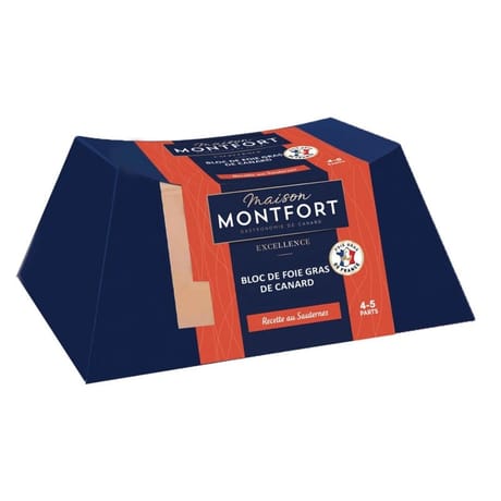 Maison montfort grande sélection bloc foie gras canard au sauternes et pincée de poivre timut 160g