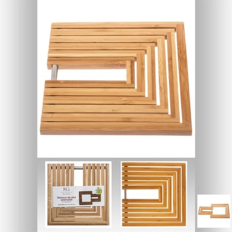 Dessous de plat extensible bambou