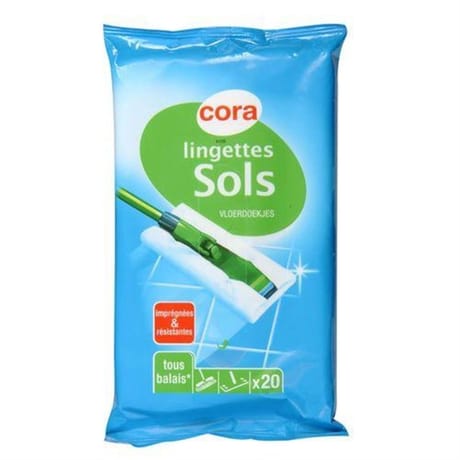 Cora lingettes nettoyantes sols recharge x20