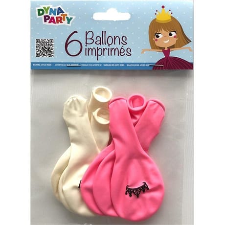 Ballons imprimes princesse licorne x6