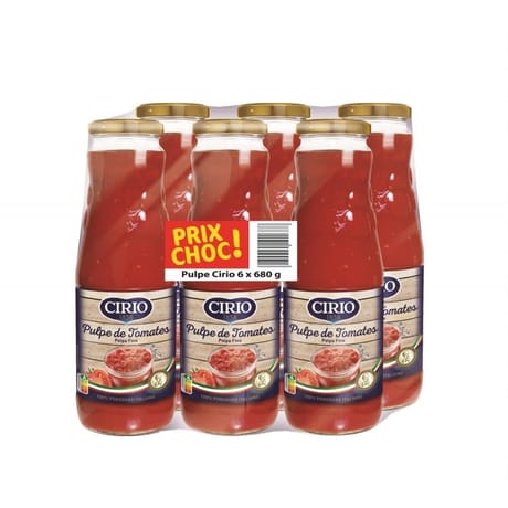 Cirio pulpe de tomates en bouteille 6x680g prix choc