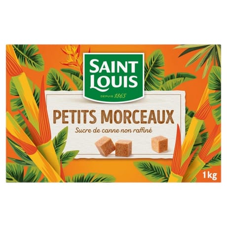 Saint louis petits morceaux de sucre canne non raffiné 1kg