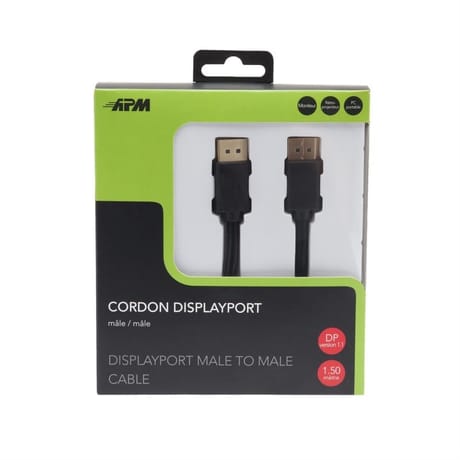 Apm cordon displayport 1.1 male/male noir 1.5m 590475