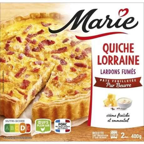 Marie quiche lorraine lardons fumés crème fraîche et emmental 400g
