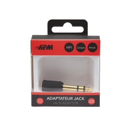 Apm adaptateur jack 6.35mm/jack 3.5mm stéréo mâle/femelle 422027
