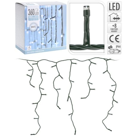 Guirlande ext "stalactite" 360 led blanc froid