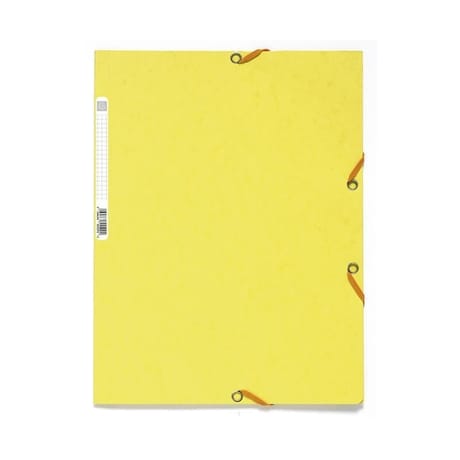 Exacompta chemise à élastique 3 rabats carte lustrée jaune citron