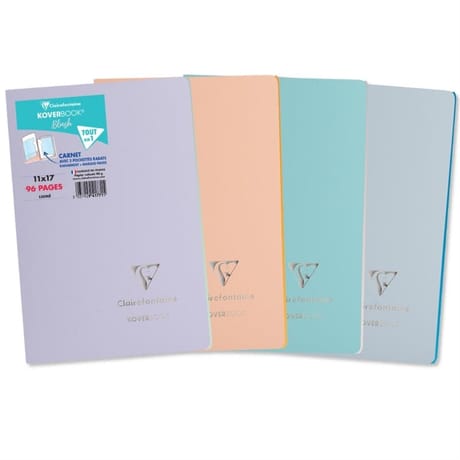 Clairefontaine koverbook blush spirale avec rabats polypro 11x17cm 96 pages