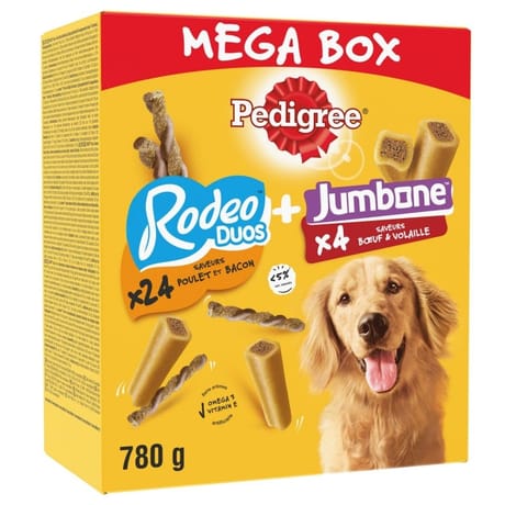 Pedigree friandises pour chien mega box mix rodeo duos jumbone 780g