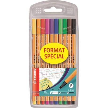 Stabilo 10 feutres d'écriture point 88 ''format spécial''