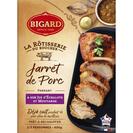 Jarret de porc cuit et son jus echalote moutarde 460g Bigard