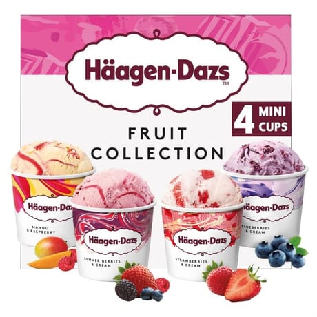Haagen dazs 4 mini pots fruit collection 380ml 326g