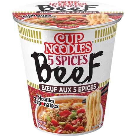 Nissin nouilles cup boeuf 5 épices 8*64g