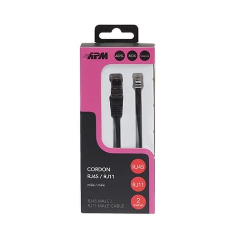 Apm cordon adsl rj11/rj45 m/m noir 2m 570843