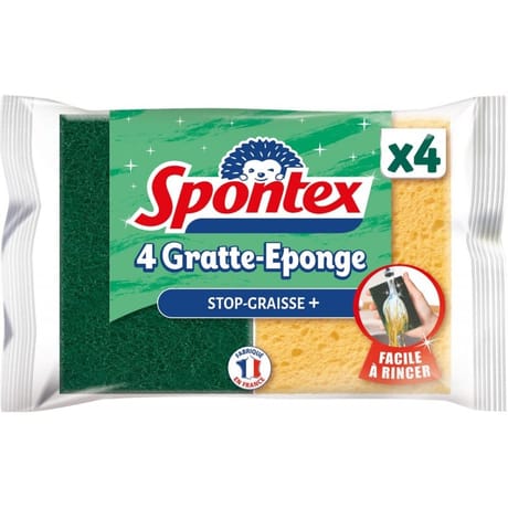 Gratte-éponge stop-graisse + x4