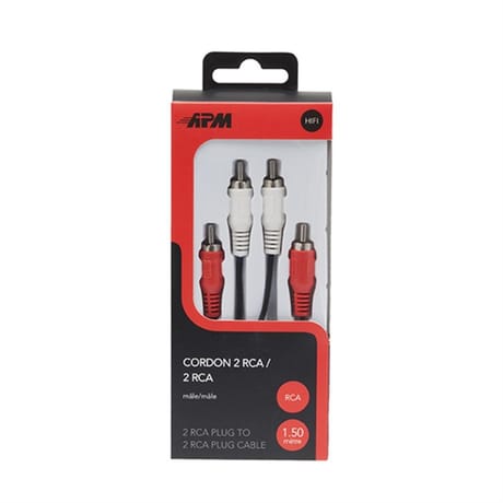 Apm cordon 2 rca mâle / mâle noir 1.5m 417011